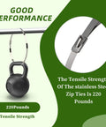 Built Tough Heavy Duty Stainless Steel Zip Ties 11.8 Inch By 0.18 Inch 304 Stainless Cable Ties with 220 lbs tensile strength