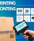 No Strings Attached Smooth Operator Cordless Handheld Inkjet Printer With Waterproof Quick Dry Cartridge printing on cardboard.