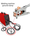 Heavy Duty Grounding Clamp For Welders With Ergonomic Handle And Secure Grip Perfect For Stick TIG MIG Arc Projects On Metalworking Tools connected to a welding machine.