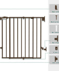 Auto Close Baby and Dog Gate for Stairs and Hallways 2 In 1 Swing Doorway and Hallway Pet Gate With Extra Wide Walk Through Door