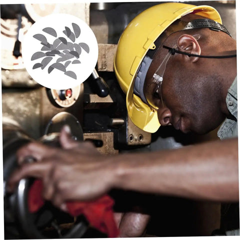 Technician adjusting machinery next to image of 80 Piece Semicircle Woodruff Key Set With 8 Size Pack for pulleys and drive shafts.