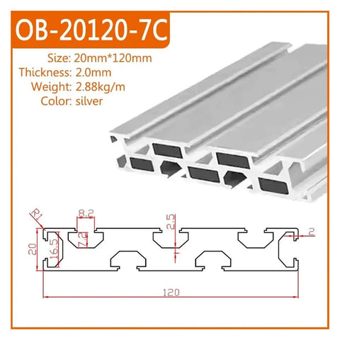 Deadset Tough Black Aluminum T-Slot Extrusion 1000 Millimeter Profile showcasing 20x20 mm profile with smooth rail design.