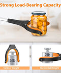 REWKCY 32-inch foldable reacher grabber tool, black and orange, 2-pack with 360° rotating jaw and magnet, lifting a jar.