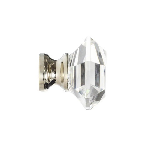 Clear Glass Cabinet Knobs One And One Quarter Inch 32mm Polished Nickel Base Pack Of 10 For Cabinets And Furniture Sleek Durable Finish