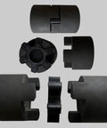 2 Pack L075 Jaw Coupling Inserts Red NBR Rubber Flexible Solid Type for L-Jaw Couplings, 0.8 in Inner Diameter and 1.7 in Outer Diameter, Built To Last Flexible Center Inserts for Smooth Torque Transmission and Vibration Dampening. Black L075 jaw coupling inserts, multiple views