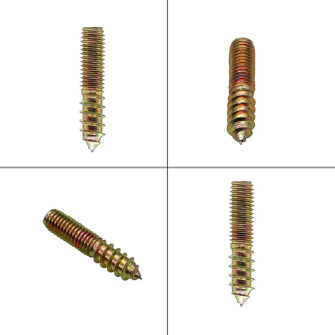 Beefy Heavy Duty Hanger Bolts Set for Wood and Furniture Self Tapping Double Headed Bolts for Wood Joints, 12 Pack M5x40mm