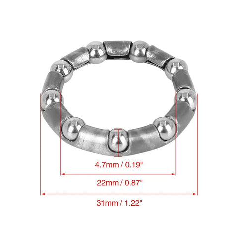 4 Pack 31Mm Outer Diameter 22Mm Inner Diameter Ball Bearing Cages with nine balls in steel for bicycle crank and wheel axle.
