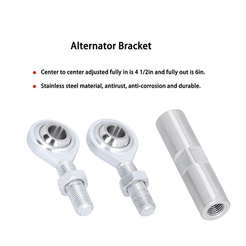Shop Certified Adjustable Alternator Tensioning Rod With Stainless Steel Heim Joint Mount Kit Fits Small Block Chevy 350 And Big Block 454 Engines Bulletproof, including two stainless steel heim joints.