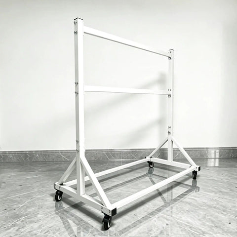 Heavy Duty Lean Pipe Material Cart Hella Tough Frame With Iron Wire Hanging Rack For Coil Storage mobile base with casters.