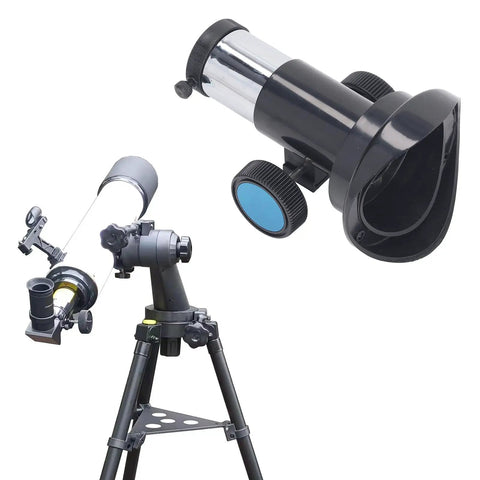 Dope 1.25 Inch Eyepiece Holder With Toothed Focus Gear For Ultra Precise Manual Focusing attached to a tripod telescope.