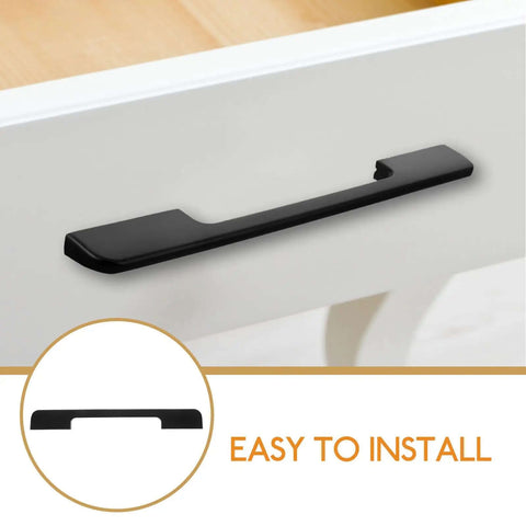 Matte Black Aluminum Cabinet Handle 192mm Length Heavy Duty Metal Pull easy to install on drawer