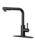 Black Kitchen Faucet With Dope Pull Down Sprayer Stainless Steel Single Handle Bar Sink Faucet For Farmhouse Laundry And RV Deck Plate For One Or Three Holes