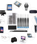 All-In-One Eyeglasses Repair Kit with Over 1000 Screws, 6 Precision Screwdrivers, Tweezers, Nuts, Caps, Washers, Cleaning Cloth