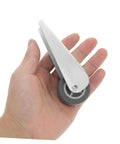 Door Roller Wheels For Sliding Wardrobe And Barn Doors Anti Droop Support Wheel in hand, nylon wheel with silver mount