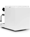 Next Level Home Bar Essentials Italian Handcrafted Espresso Machine With Heat Exchanger And E61 Manual Controls Badass Stainless Steel Chassis three liter tank in fresh white finish.