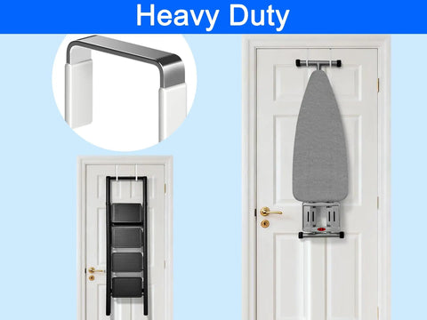Hardcore Steel Over Door Hooks Four Pack White Zero Hassle Setup Fits Up To Two Inch Thick Doors Rubber Grip Stops Belts From Slipping Major Front Door Game Changer