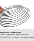 Coiled 25 ft 3/16 in zinc-plated copper brake line for automotive brake repair