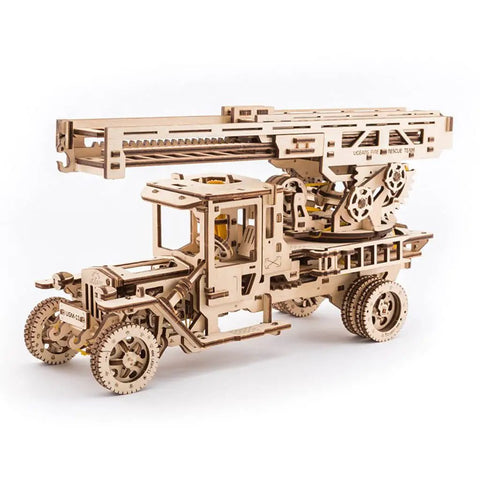Hard 742 Piece Truck And Additions Mechanical Model Kit For Adults Featuring Tanker, Fire Ladder, And Trailer Components, Plywood Construction, 9 To 16 Hour Assembly, Durable Collectible Build, wooden fire ladder truck model