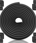 Worry Free Baby Proofing Corner Guards And 20.5 FT Furniture Bumper Strips With Squishy Foam Padding, black roll with corner guards.