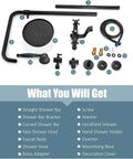 Components of Oil Rubbed Bronze Shower Faucet Set With Hand Sprayer And Tub Spout 12 Inch Extension Tube Included 8 Inch Rainfall Shower Head