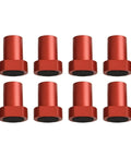 8 Piece Aluminum Alloy Dog Clamps For Woodworking Table Heavy Duty Hold Downs Set, shown in red anodized finish.