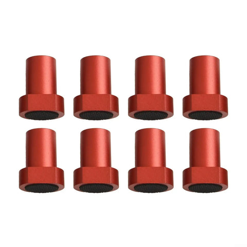 8 Piece Aluminum Alloy Dog Clamps For Woodworking Table Heavy Duty Hold Downs Set, shown in red anodized finish.
