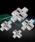 Zinc Alloy Hidden Hinge For Folding Doors, Concealed Cross Hidden Hinge Set, Invisible Door Hardware For Furniture, 43.7mm, 180 Degree Swing