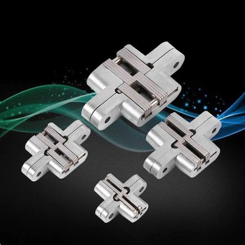 Zinc Alloy Hidden Hinge For Folding Doors, Concealed Cross Hidden Hinge Set, Invisible Door Hardware For Furniture, 43.7mm, 180 Degree Swing