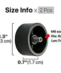 End Cap Finials For Curtain Rods 1 Inch Black Pack Of 2 Modern Minimalist Metal Drapery Rod Ends With M6 Threads size info