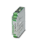 Heavy Duty Switching Power Supply DC DC Converter 24 To 12 Volt 8 Amp for industrial automation with green connectors and metal housing.