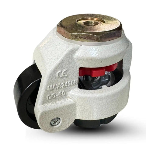 60F Retractable Plate Casters With 2 Inch Wheels 4 Pack Beefy Heavy Duty 2400 Lb Per Set Includes 12mm Threaded Stem And Nuts Leveling Hardware For Easy Repositioning Of Heavy Machinery