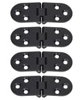 Four Pack Zinc Alloy Flip Hinges Black Cabinet Hardware For Folding Table Tops Durable Wear Design Easy Install Replacement For Home Kitchen Cabinets