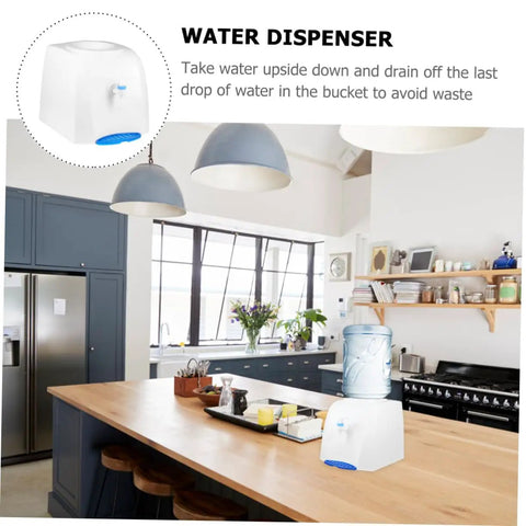 Compact Desktop Cold Water Dispenser With Easy Press Button Operation on kitchen counter in bright modern kitchen