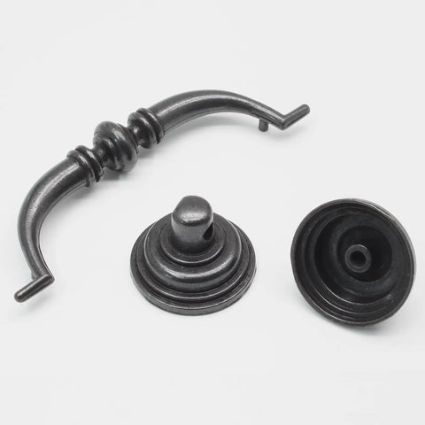 Straight Up Vintage Black Bail Cabinet Pulls Super Durable Zinc Alloy Drawer Handles For Kitchen Cupboards Set Of Six Corrosion Resistant Knobs