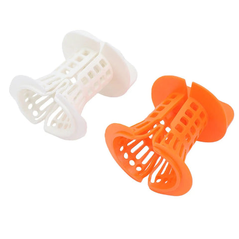 OEBUAFI Bathtub Drain Hair Catcher with Handle, TPR Clog Prevention in white and orange, designed for effective hair collection.