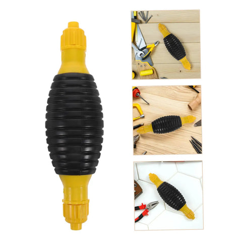Portable Transfer Pump For Trucks, Cars, And Boats - Manual Siphon Pump For Fast Liquid Transfer, Easy Extraction, No Spill Design, Anti Leak Air Feature, Great For Yachts And Heavy Equipment Tools. Black and yellow manual pump