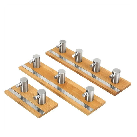 Heavy Duty Rustic Wall Hooks Featuring Sturdy Metal Claws Zero Drill Hassle Super Easy Peel And Stick Mount For Bathroom Kitchen Door And Entryway Key Holder Top Shelf Decorative Organizer on bamboo