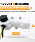 Fuel Tank Kit For Echo And Mantis 2-Cycle Engines With 3 Hole Grommet And 3 Fuel Hoses Replacement A350000300 dimensions