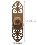 Vintage Brass Cabinet Pull Handle 3.5x13cm Antique Chinese Style Wardrobe and Drawer Hardware Bronze Finish
