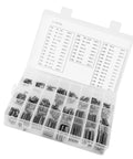 Heavy Duty Stainless Steel Spring Pins 280 Pack Set Sure Grip Tension Fasteners Rust Proof M6 M8 Sizes in storage box.