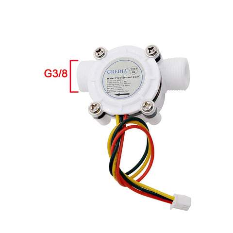 Three Eighths Inch BSPT Hall Effect Water Flow Sensor Flowmeter for home appliances food grade plastic 0.3 to 10 liters per minute
