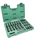 26-Piece 1/2-Inch Drive Standard And Deep Thin-Wall Impact Socket Set With Metric Sizes Chrome Molybdenum 6-Point Design