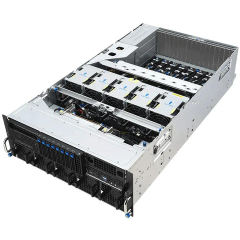 Top Tier Dual AMD Epyc 9965 192 Core Rackmount Server Packing Eight RTX Pro 6000 Cards With Serious Vram For Slick LLM Training And HPC Jobs Includes 2.3TB DDR5 ECC RAM And 3200W PSU To Keep Your Rig Rolling Smooth - side view of server chassis
