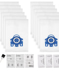 12 Pack Replacement Vacuum Bags For Miele GN Series With 3D AirClean Filters and accessories, front view