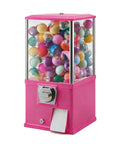 Coin Operated Vending Machine For Capsule Toys, Candy, And Bubble Gum, Holds 200 Balls, Gashapon Style, Pink Design