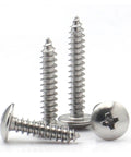 Pro Grade 304 Stainless Steel Phillips Recessed Head Self Tapping Wood Screws Set M3 And M4 Mushroom Head 6 To 40 Millimeters Heavy Duty