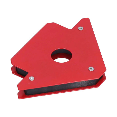Heavy Duty 4 Pack Welding Positioner With 25 Lb Magnetic Hold For Multi Angle Soldering Assembly And Pipe Installation At 45 90 135 Degrees, red magnetic holder viewed from above.