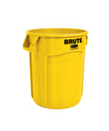Heavy-Duty 10-Gallon Yellow Round Trash Can For Outdoor Use, Built Tough For Landscapers, Construction Sites, Restaurants And Offices