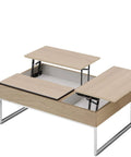 Heavy Duty 150N Kickback Lift Hinge For Solid Oak Coffee Tables Rustproof Steel Furniture Hardware mounted on a light wood coffee table.