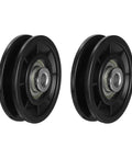 Heavy Duty Nylon Bearing Gym Pulley Wheel Set With Steel Shafts For Cable Machines Home Gym And Garage Door Training 70mm Diameter Black Fittings Durable Wear-Resistant Fitness Accessory Kit 2 Pcs, 70mm black pulley set
